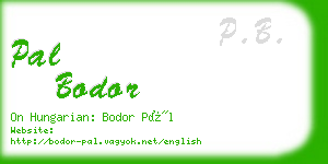 pal bodor business card